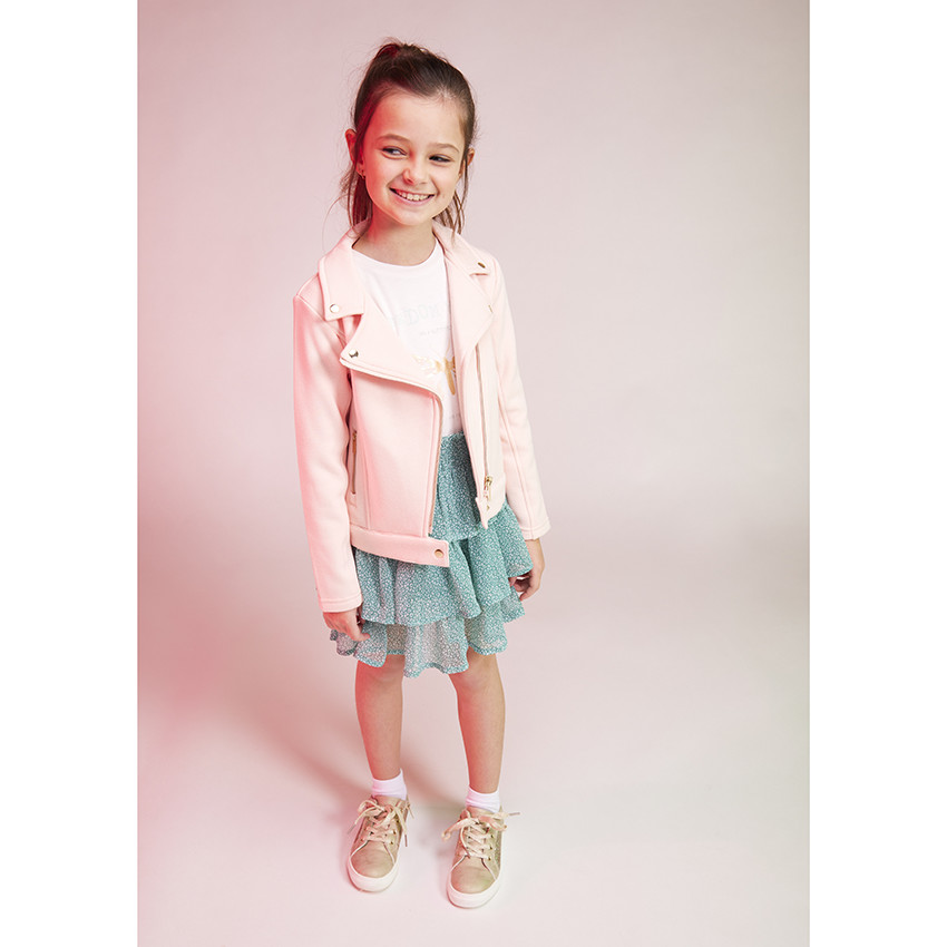 Jupe courte volontée en crépon imprimé pour fille 