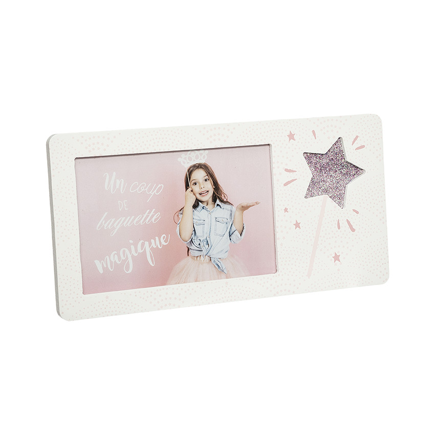 Cadre avec forme étoile/coeurs et paillettes  