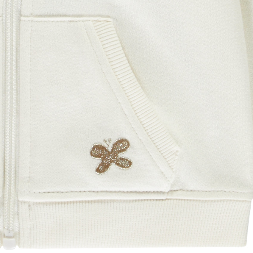 Gilet molleton à broderie papillon pour bébé fille 