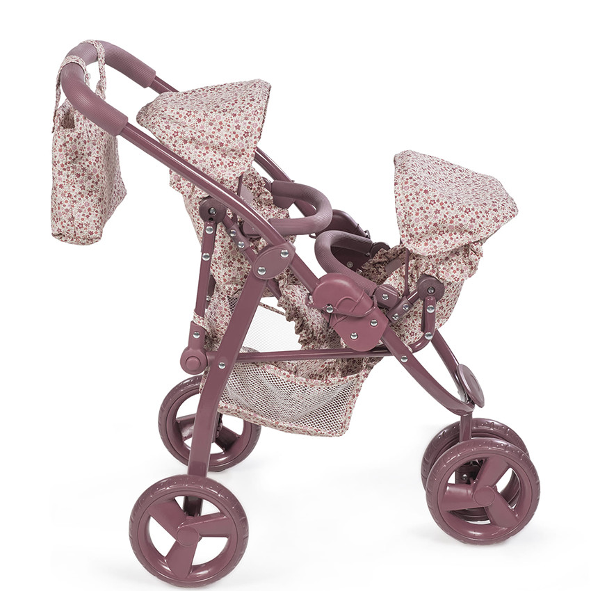 Poussette double pour poupées Cherry Fleurs  