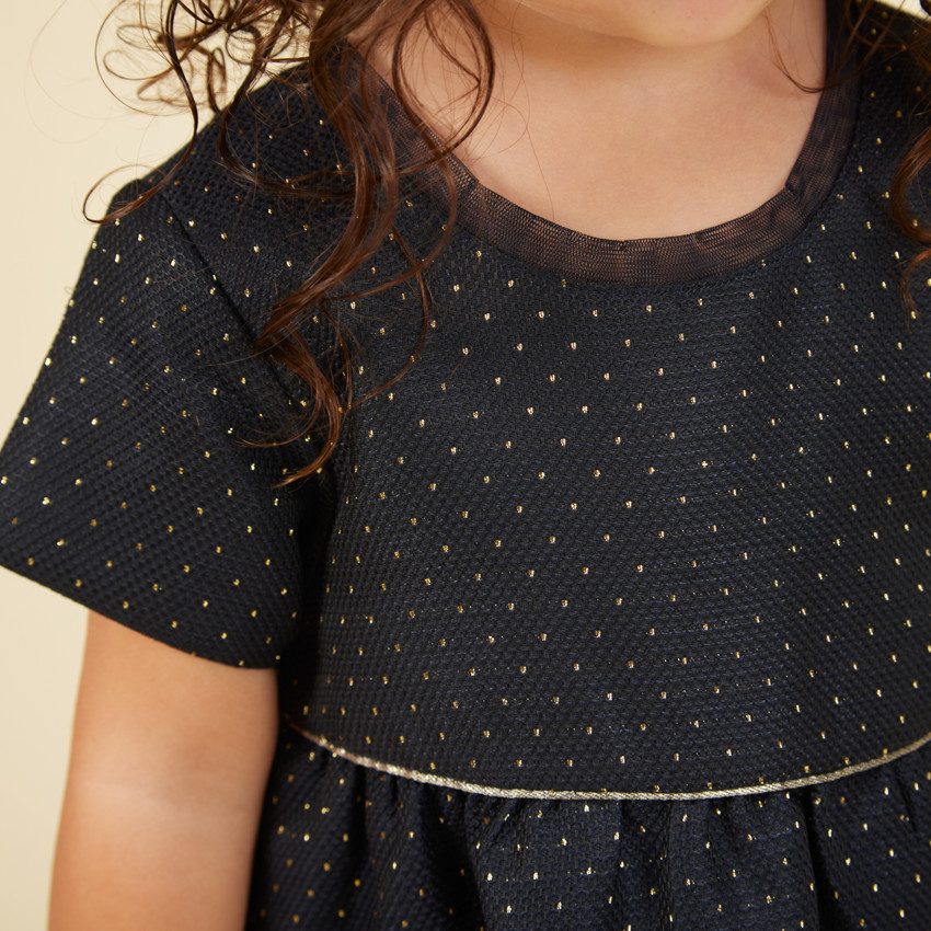 Ensemble robe de fête en jacquard + bandeau pour bébé fille 