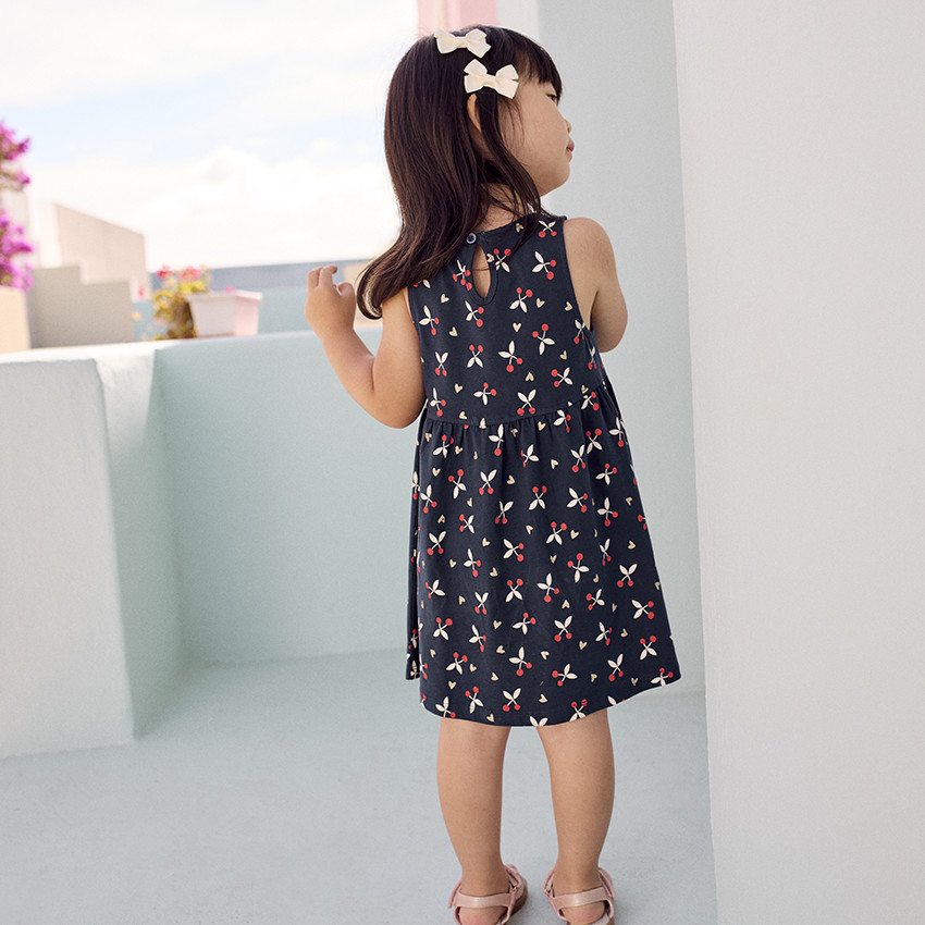 Zonder mouwen jurk met fantasieprint voor babymeisjes 