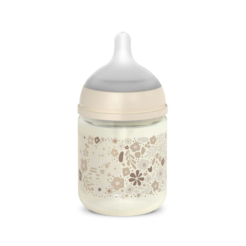Glazen fles met symmetrische speen SX Pro S 120ml Liberty beige 