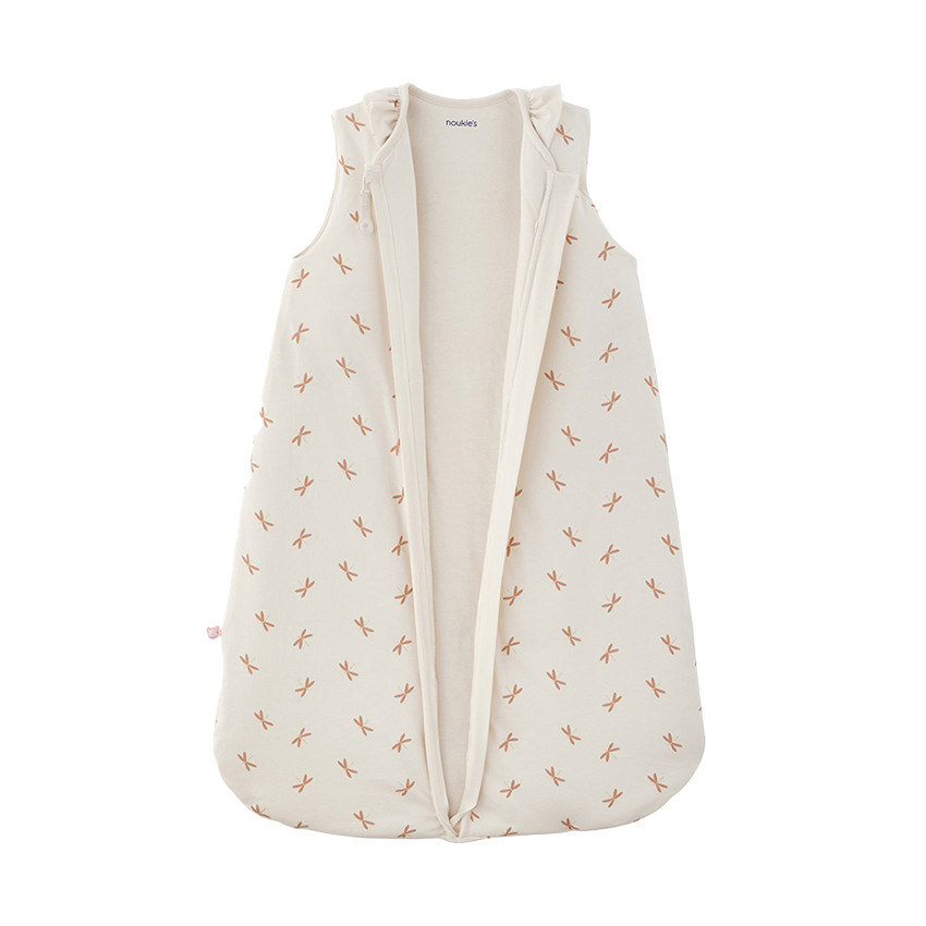 Gigoteuse sans manches en jersey 70 cm Libellules écru 