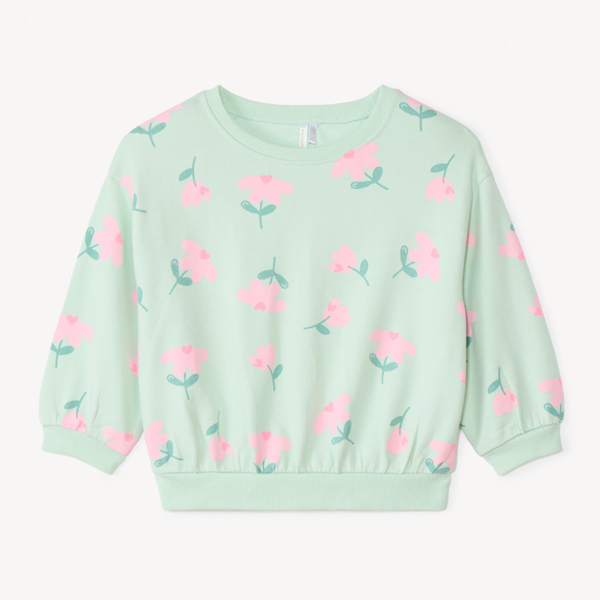 Oversized sweatstof met prints voor babymeisjes 