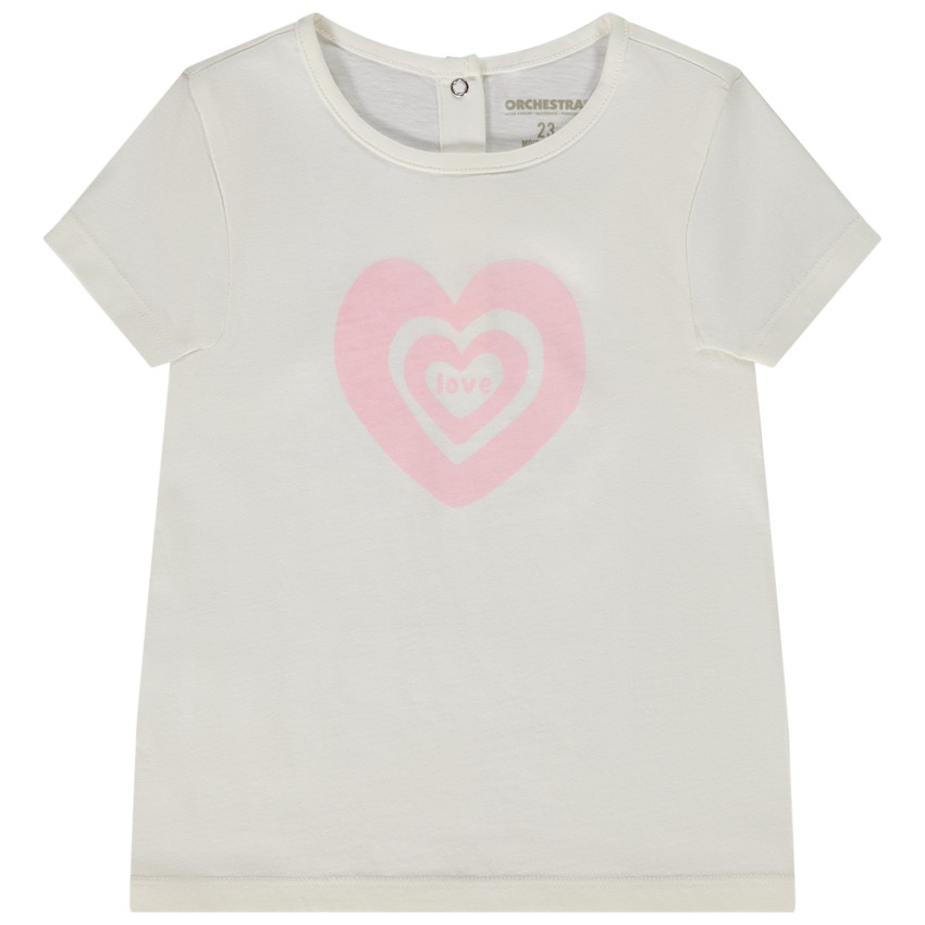 T-shirt korte mouwen fantasieprint voor baby meisje 