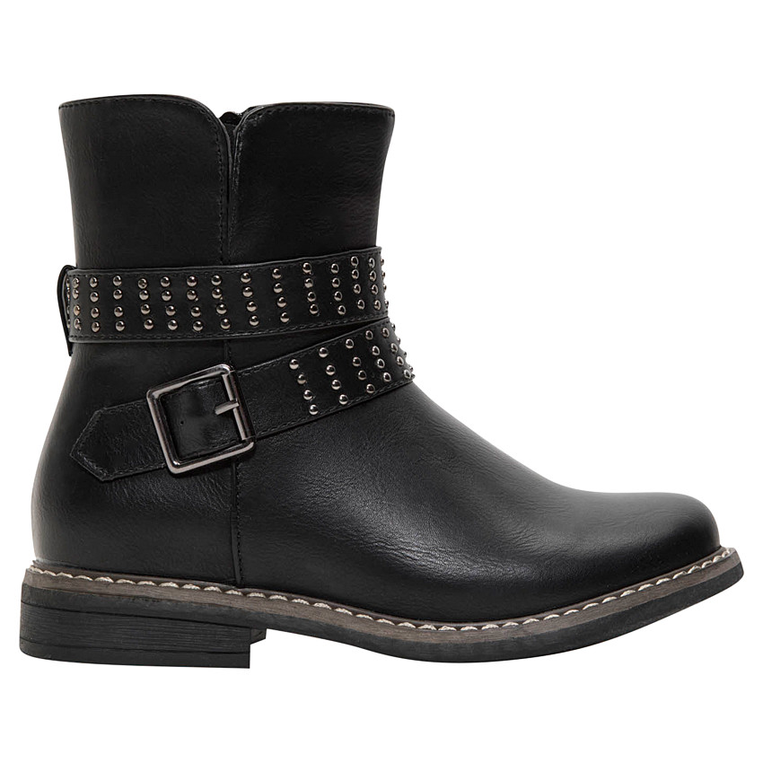 1/2 laarzen in leder met rits en fantasieclous 