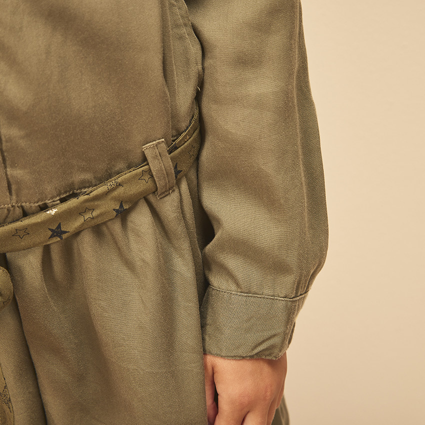 Jurk chemise in lyocell met ceintuur voor meisjes 