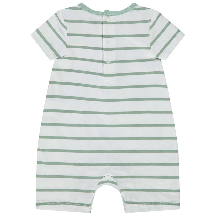 Combinaison courte rayée et printée pour bébé garçon 