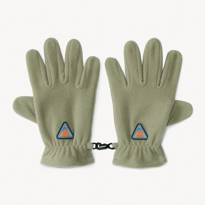 Gants en micropolaire avec badge ski garçon 