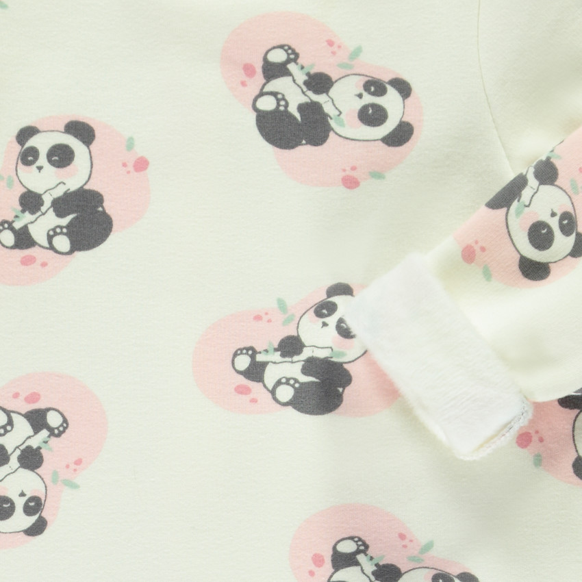 Dors-bien en velours et sherpa à imprimé fantaisie pour bébé fille 