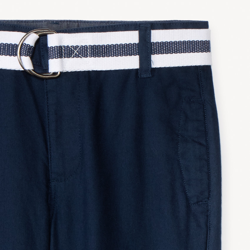 Pantalon droit en toile avec ceinture pour garçon 