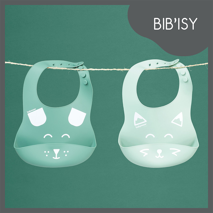 Lot de 2 bavoirs en silicone BIB'ISY 