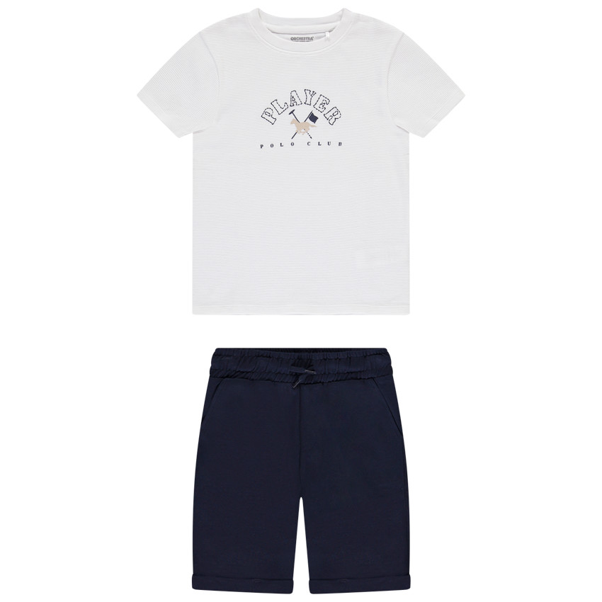 Ensemble kort 2-delig bedrukt jongen 