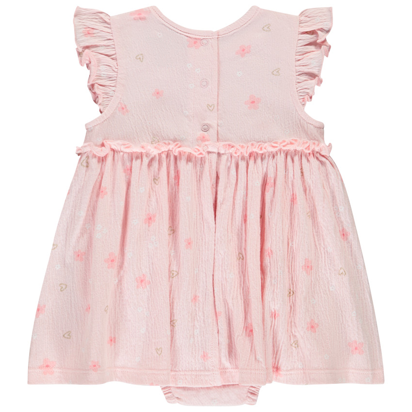Robe body effet 2 en 1 manches courtes fantaisie pour bébé fille 