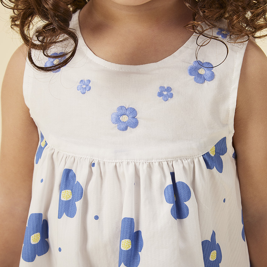 Jurk zonder mouwen met bloemen voor baby meisje 