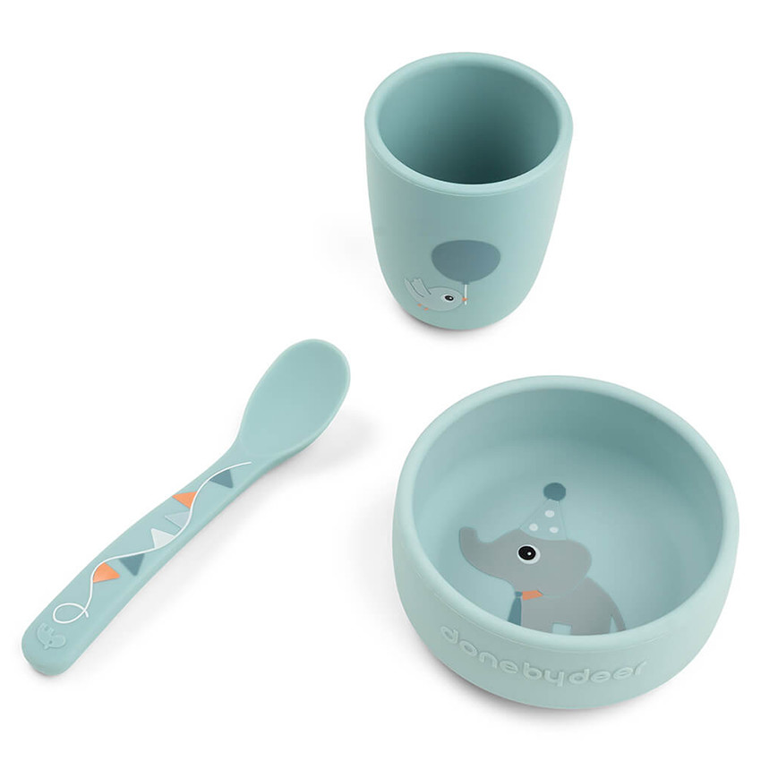 Eerste maaltijdset 3-delig Celebration Blauw 