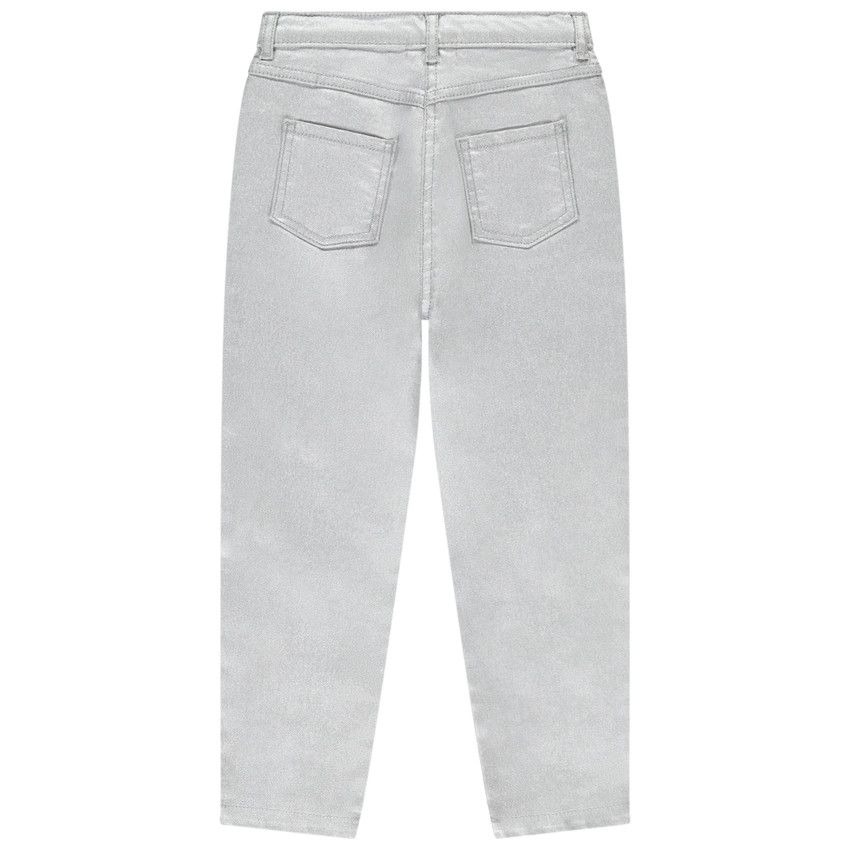 Jean droit argenté pour fille 