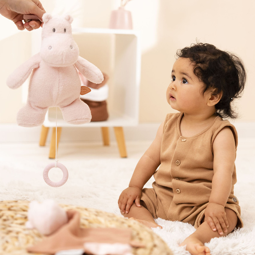 Peluche musicale hippopotame Susie 28 cm - Rouille 