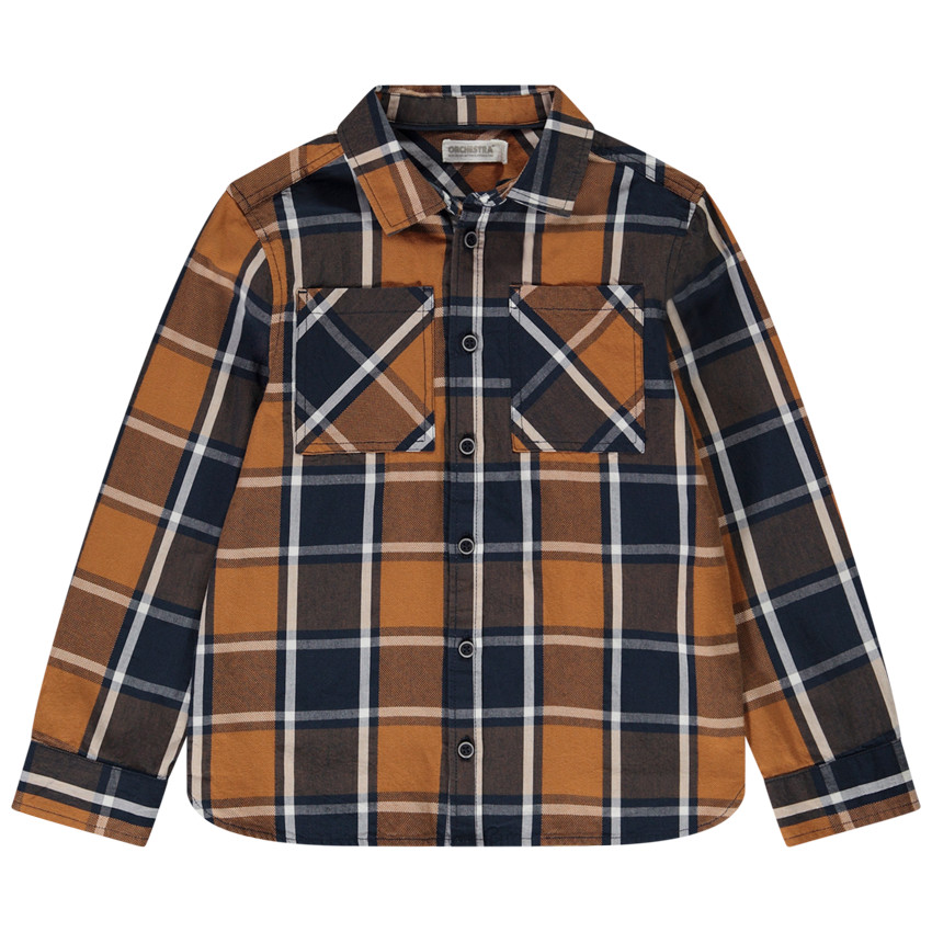 Chemise manches longues à carreaux pour garçon 