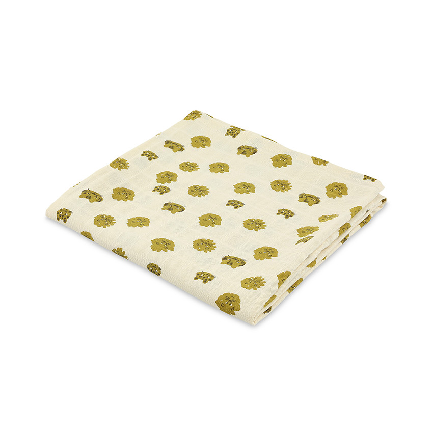 Lange en mousseline de coton bio 110 x 110 cm lucky leopard 