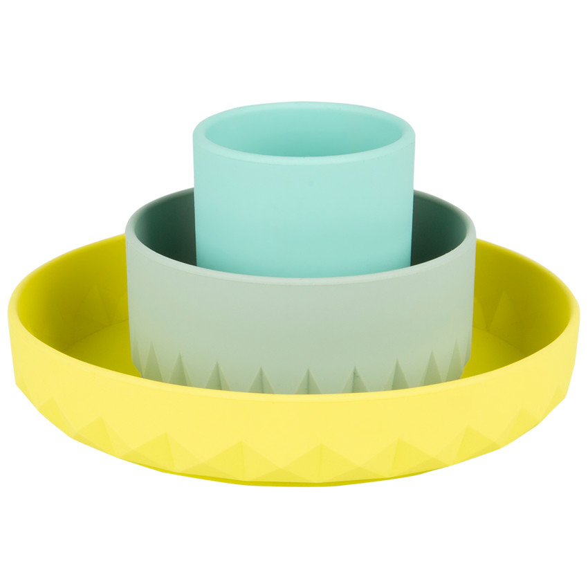 Maaltijdset siliconen 3 stuks - Origami 