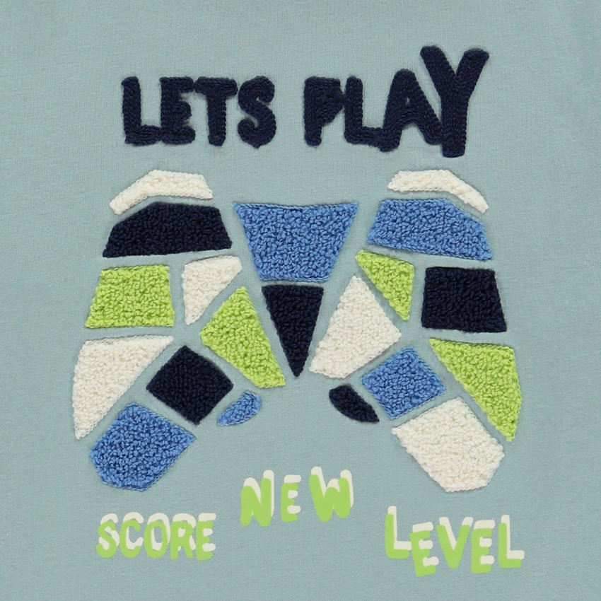 T-shirt met lange mouwen en patroon in lusjes voor jongens 