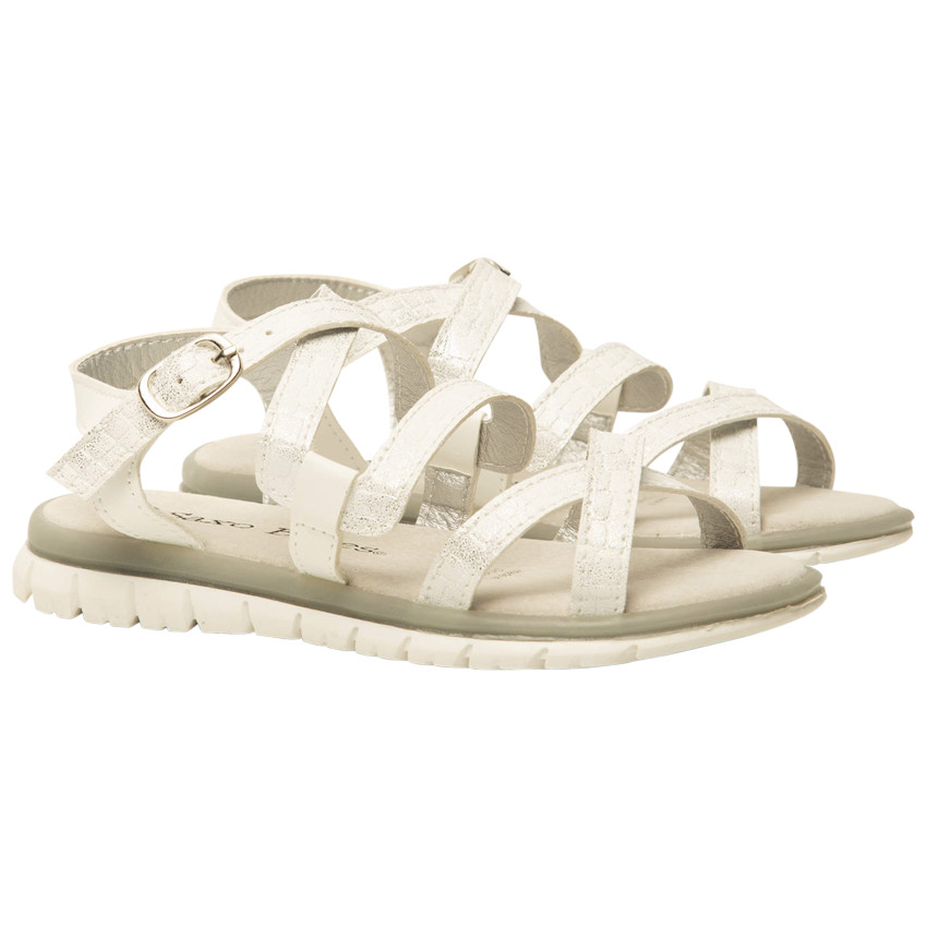 Witte sandalen met glanzende bandjes voor meisjes 