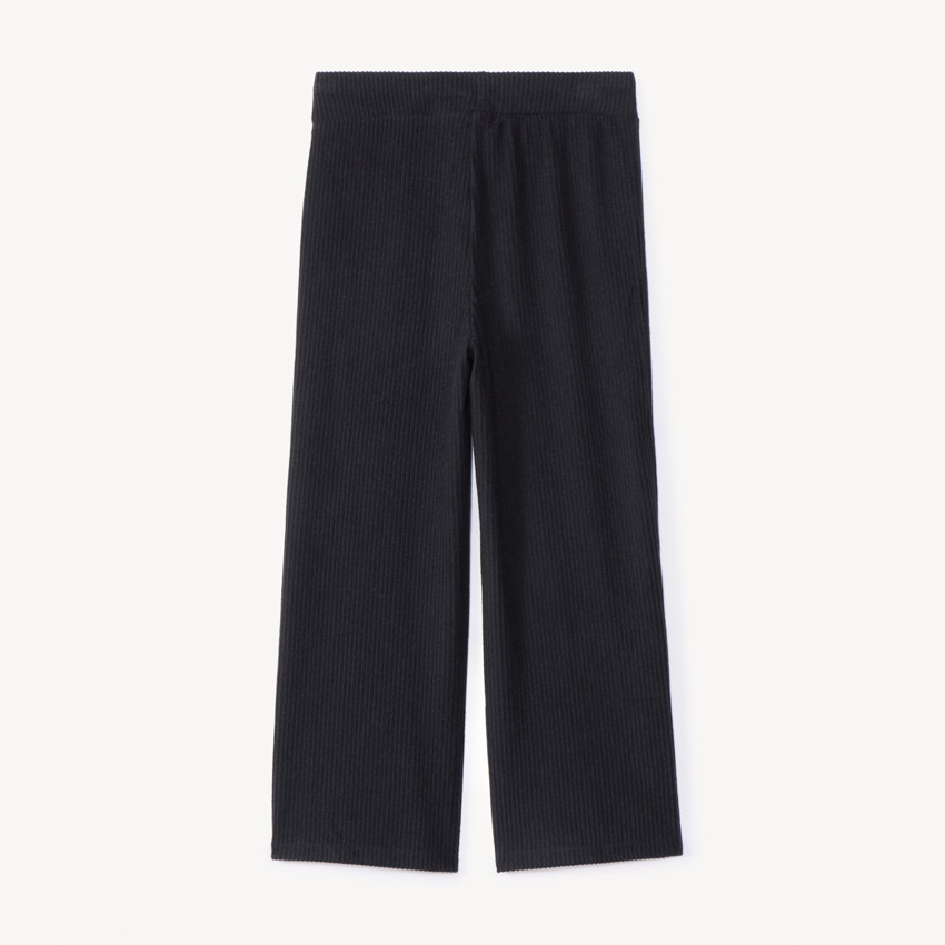 Effen rechte legging in ribstof voor meisjes 