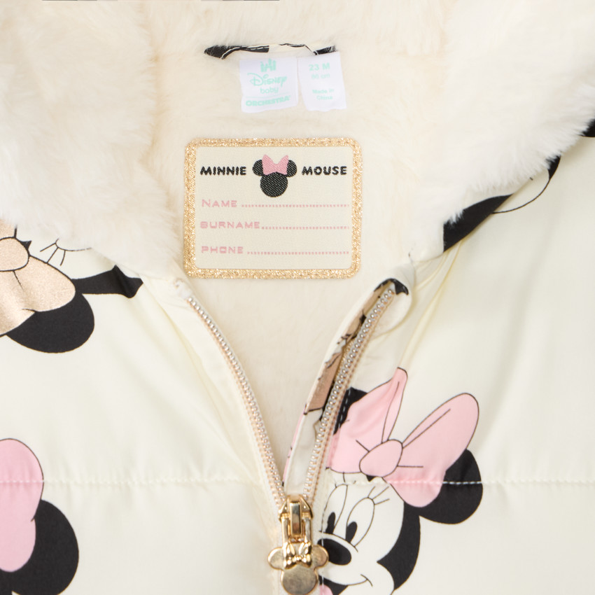 Waterafstotende gewatteerde donsjas Minnie Disney voor babymeisje 