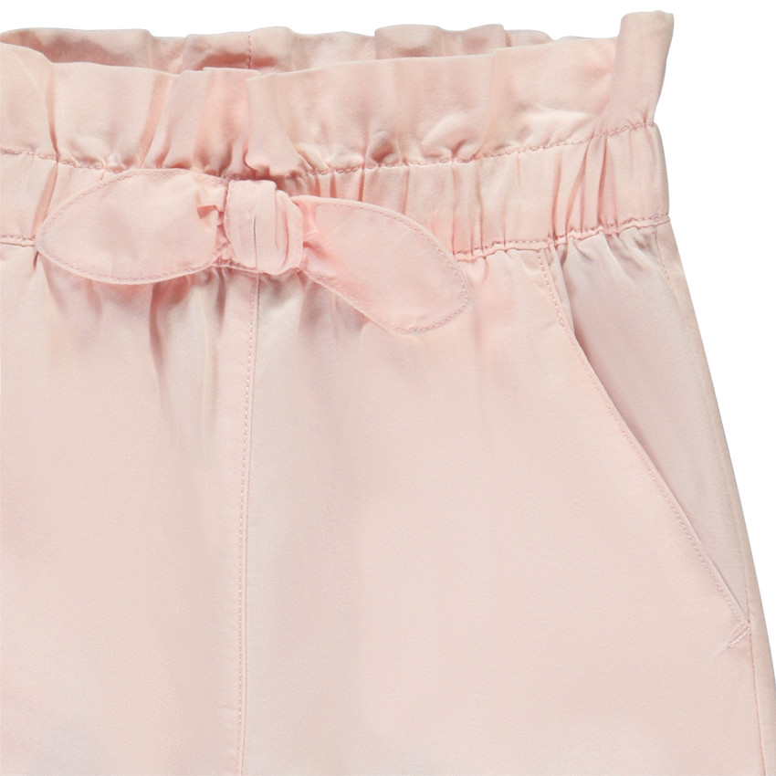 Brede paperbag broek met knoop voor meisjes 