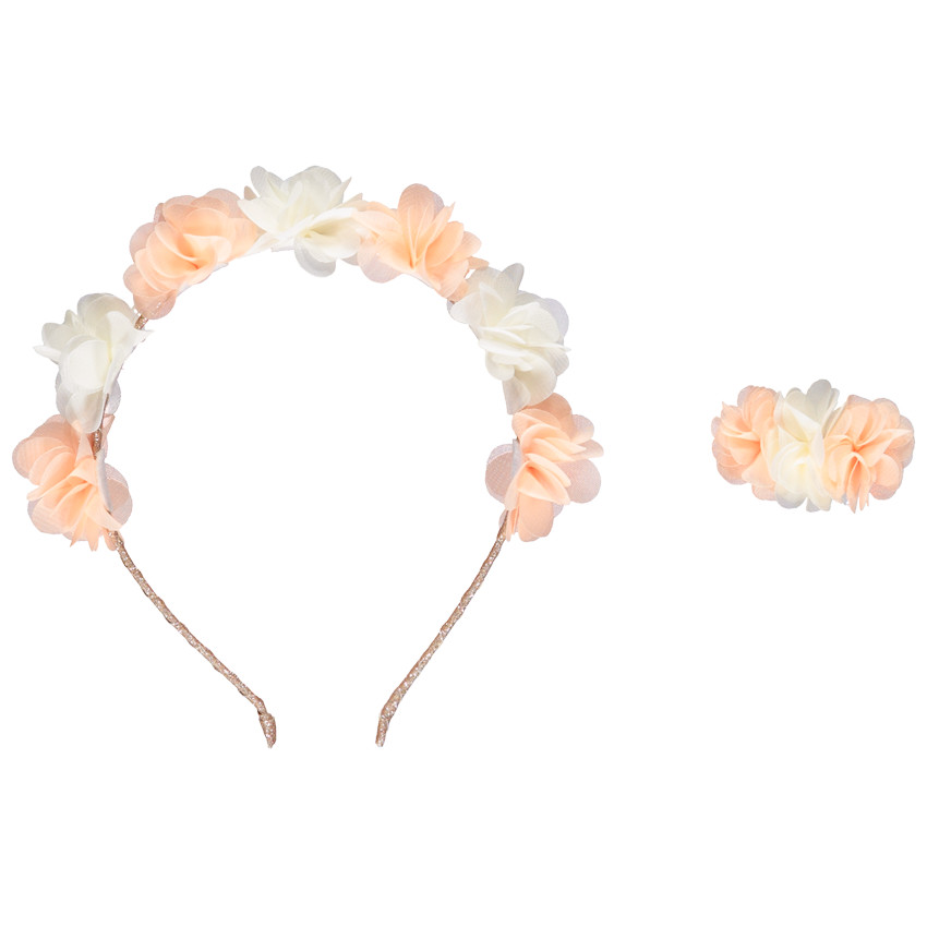 Set van haarband + bloemige speld voor meisjes 