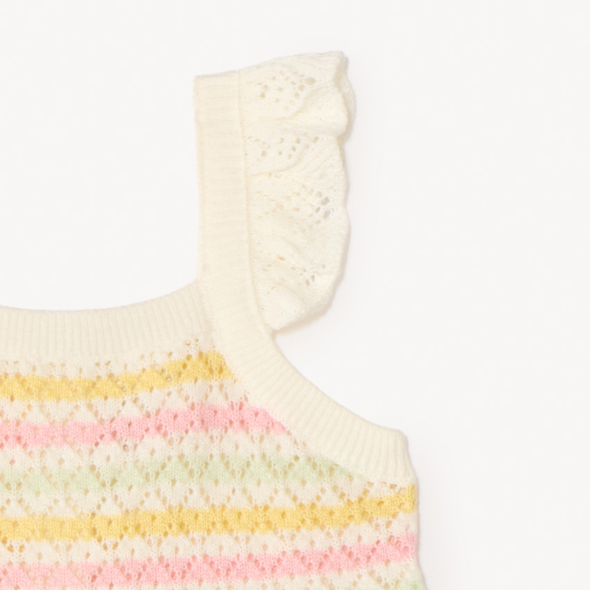 Ensemble 2 pièces débardeur + short en maille tricotée fantaisie pour bébé fille 