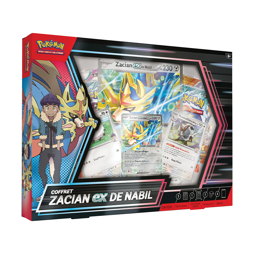 Coffret Pokémon 4 boosters Zacian EX de Nabil 