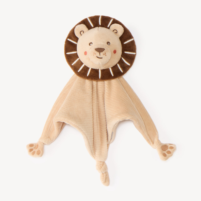 Doudou plat lion en velours 