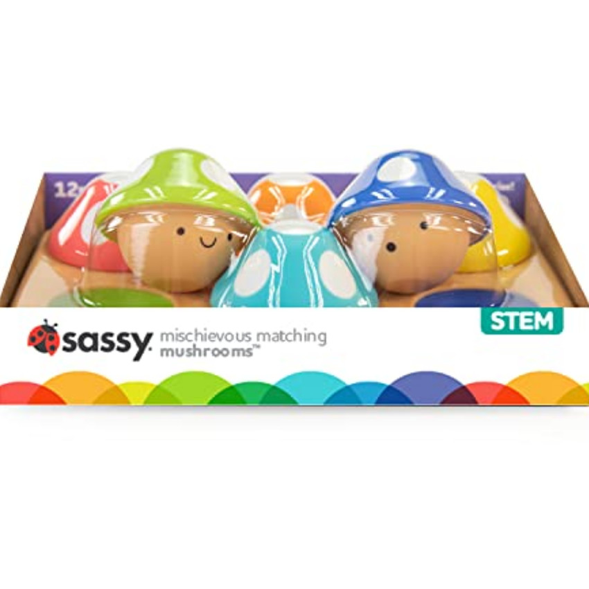 Speelgoed 1ste leeftijd ondeugende kleurrijke paddenstoelen om te sorteren 