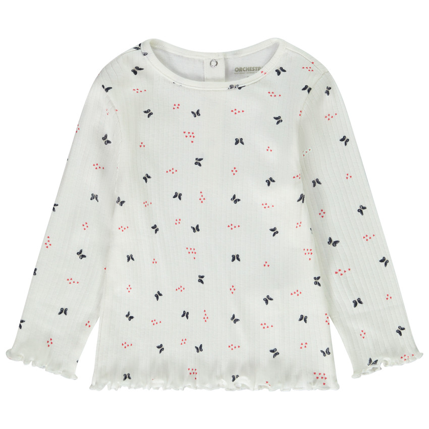 T-shirt manches longues imprimé papillons pour bébé fille 