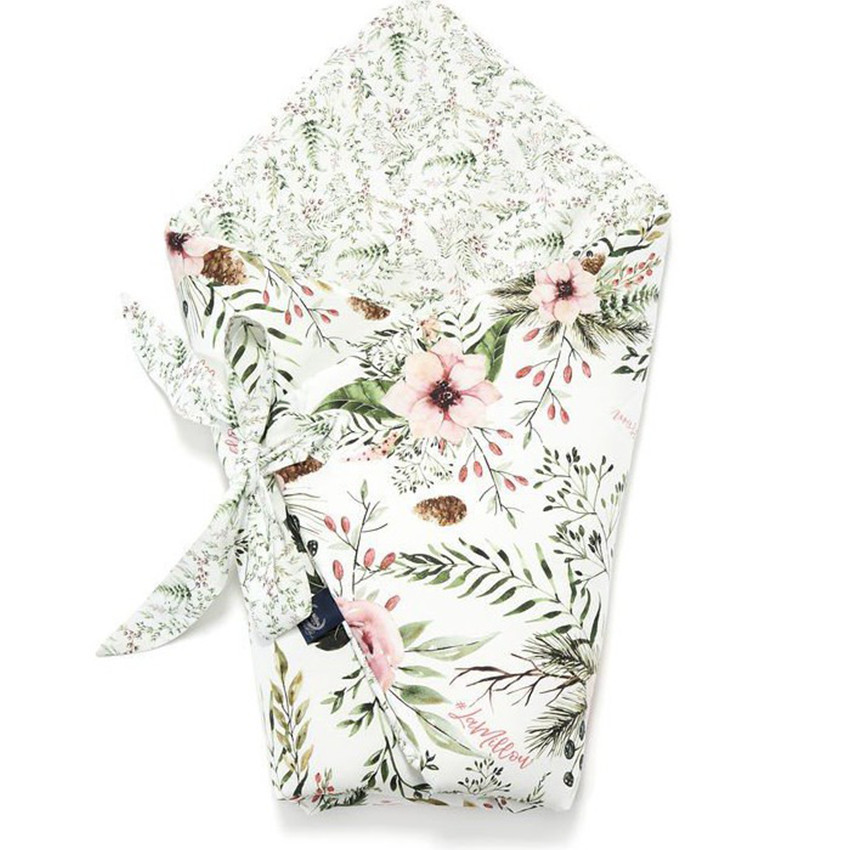 Wikkeldeken Newborn vorm envelop Wild Blossom/Powder Pink 