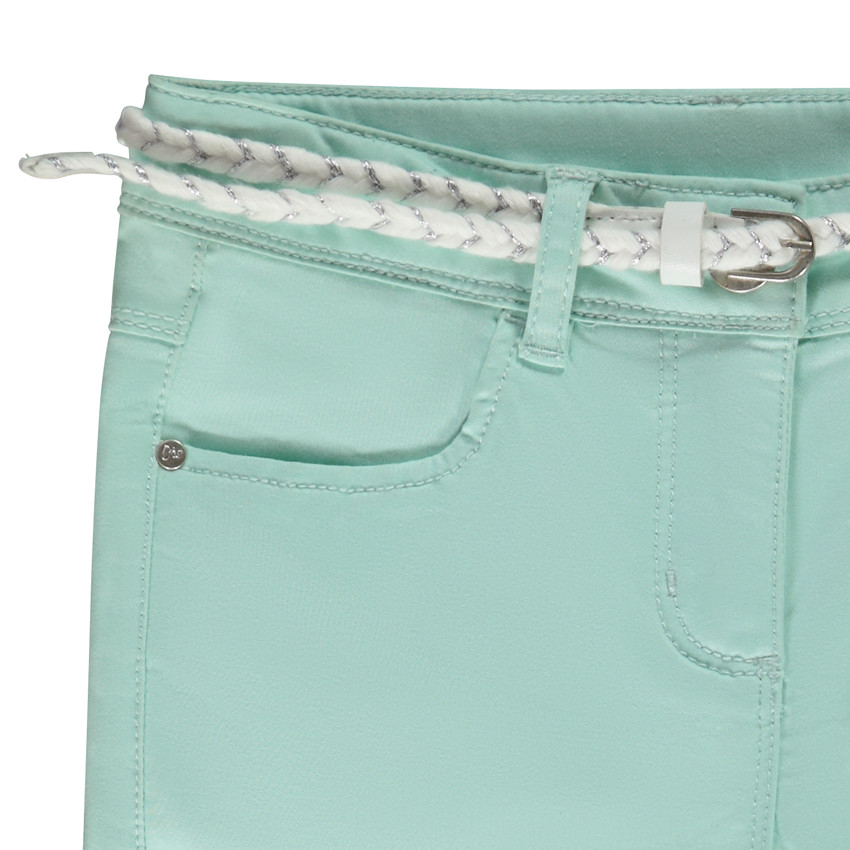 Korte broek uni met gevlochten riem voor meisjes 