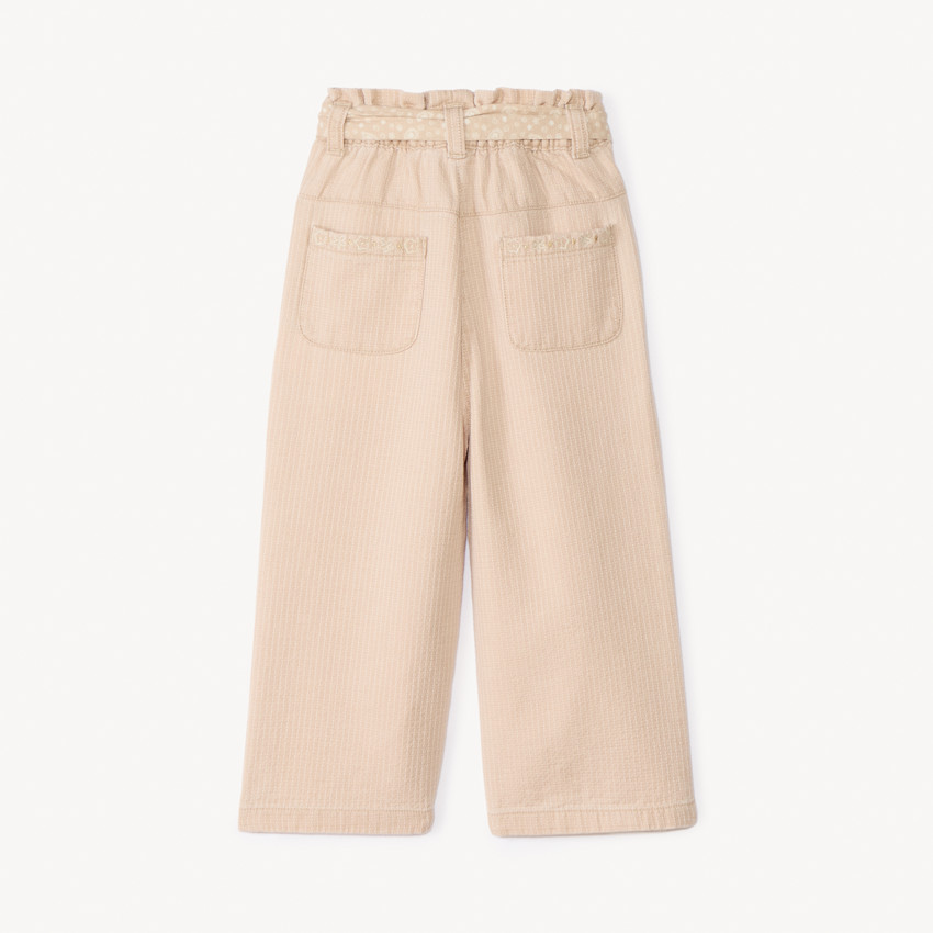 Lange broek met strikceintuur voor meisjes. 