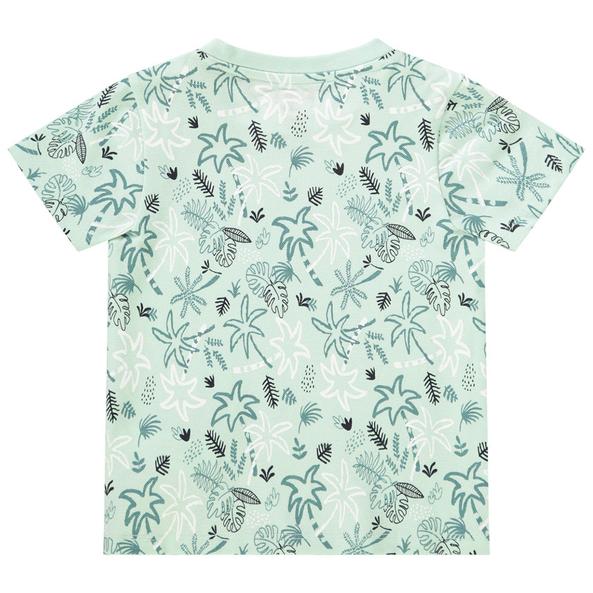 T-shirt met korte mouwen van katoen met palmprint voor baby jongen 