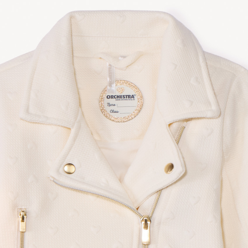 Veste perfecto motifs cœurs en jacquard pour bébé fille 