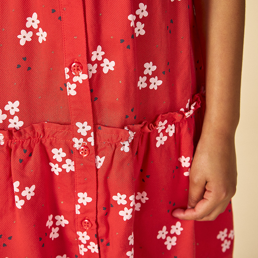 Korte mouwen jurk met bloemenprint voor meisjes 