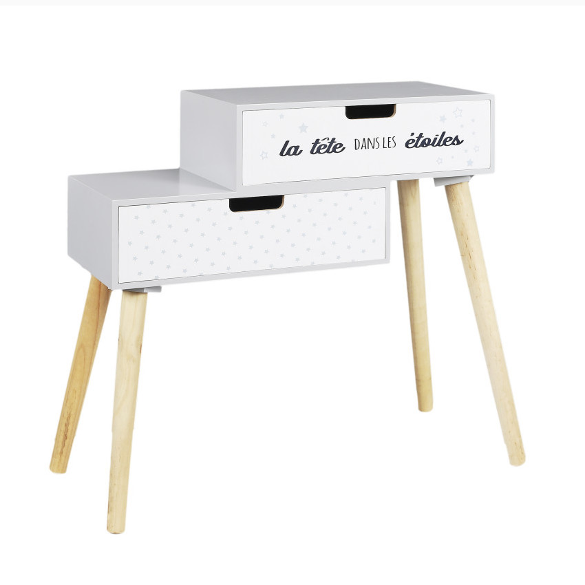 Table de chevet "La tête dans les étoiles" 