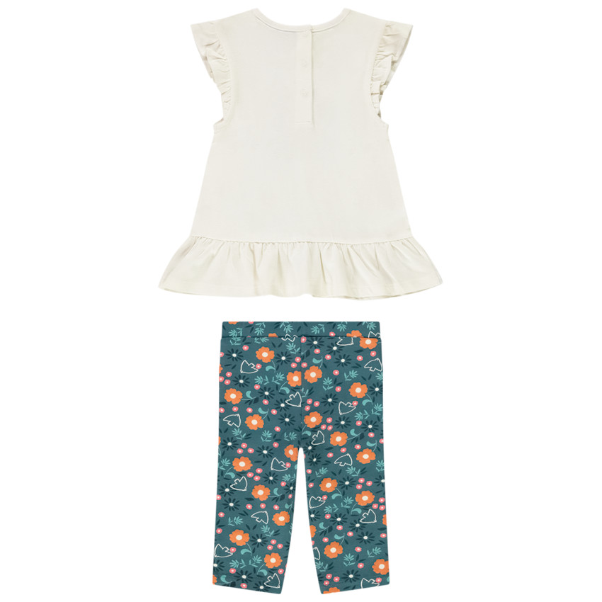 Ensemble 2 pièces avec caleçon imprimé pour bébé fille 