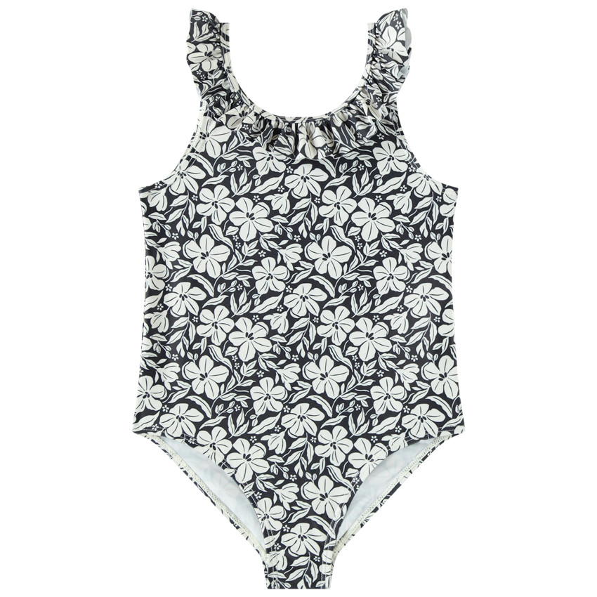 Maillot de bain 1 pièce imprimée fleurs pour fille  