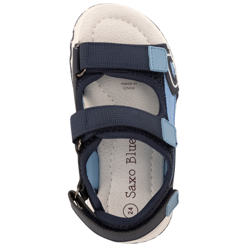 Tweekleurige sandalen met velcro in mesh voor jongens 