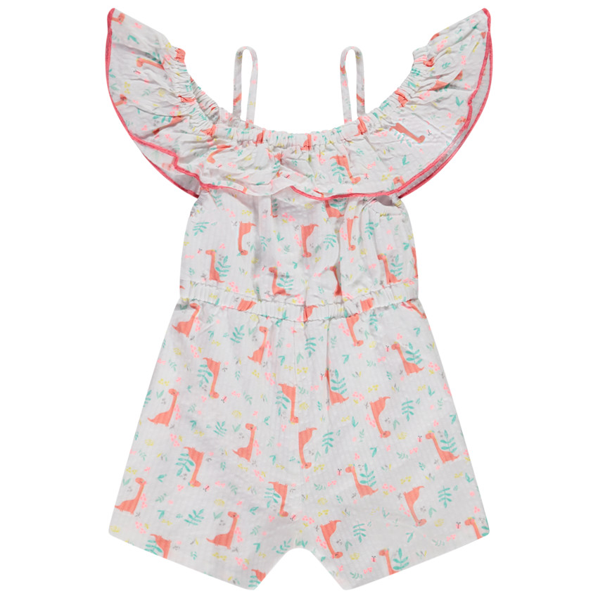 Combishort met ruches en dinosaurusprint voor meisjes 