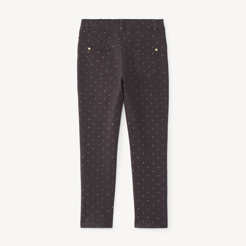 Pantalon skinny imprimé pois pailletés fille 