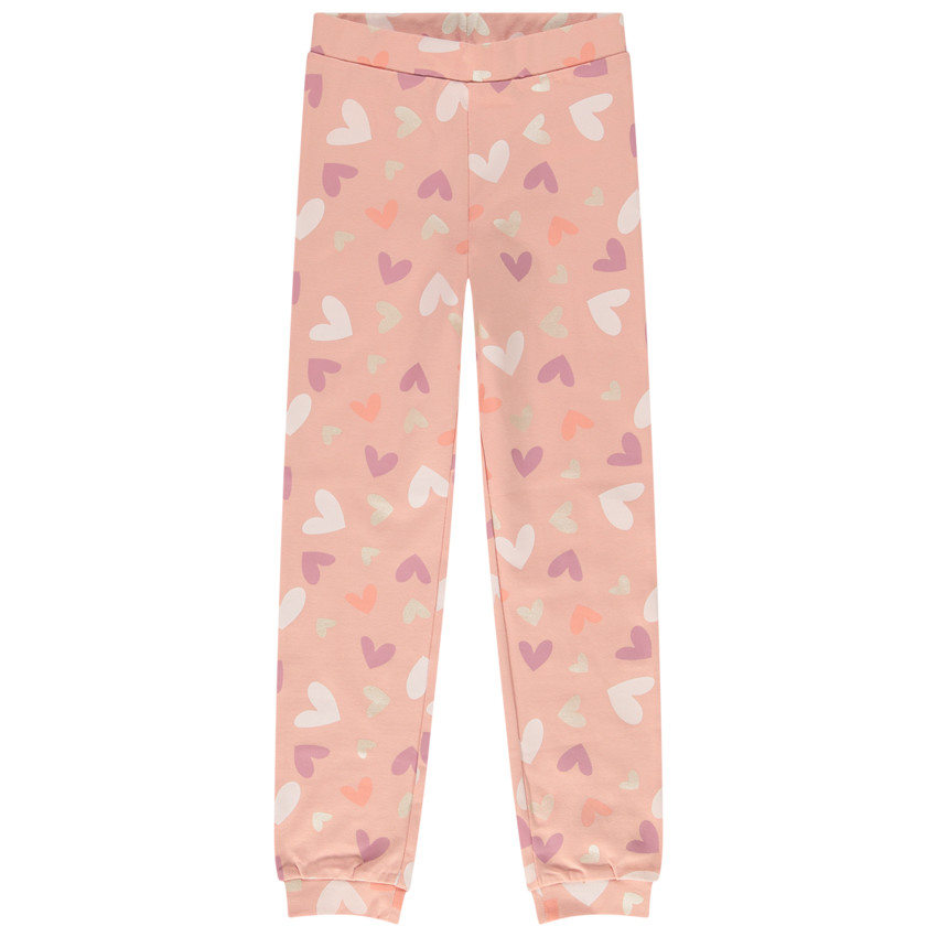 Pyjama 2 pièces imprimé cœurs pour fille 